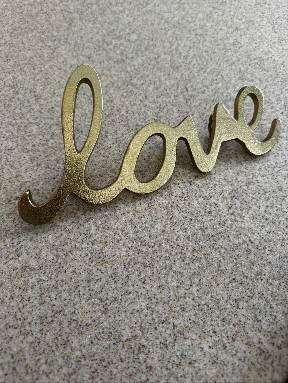 Love Gold Metal Wall Decor Accent Script Brass Tones Wedding Bedroom Office